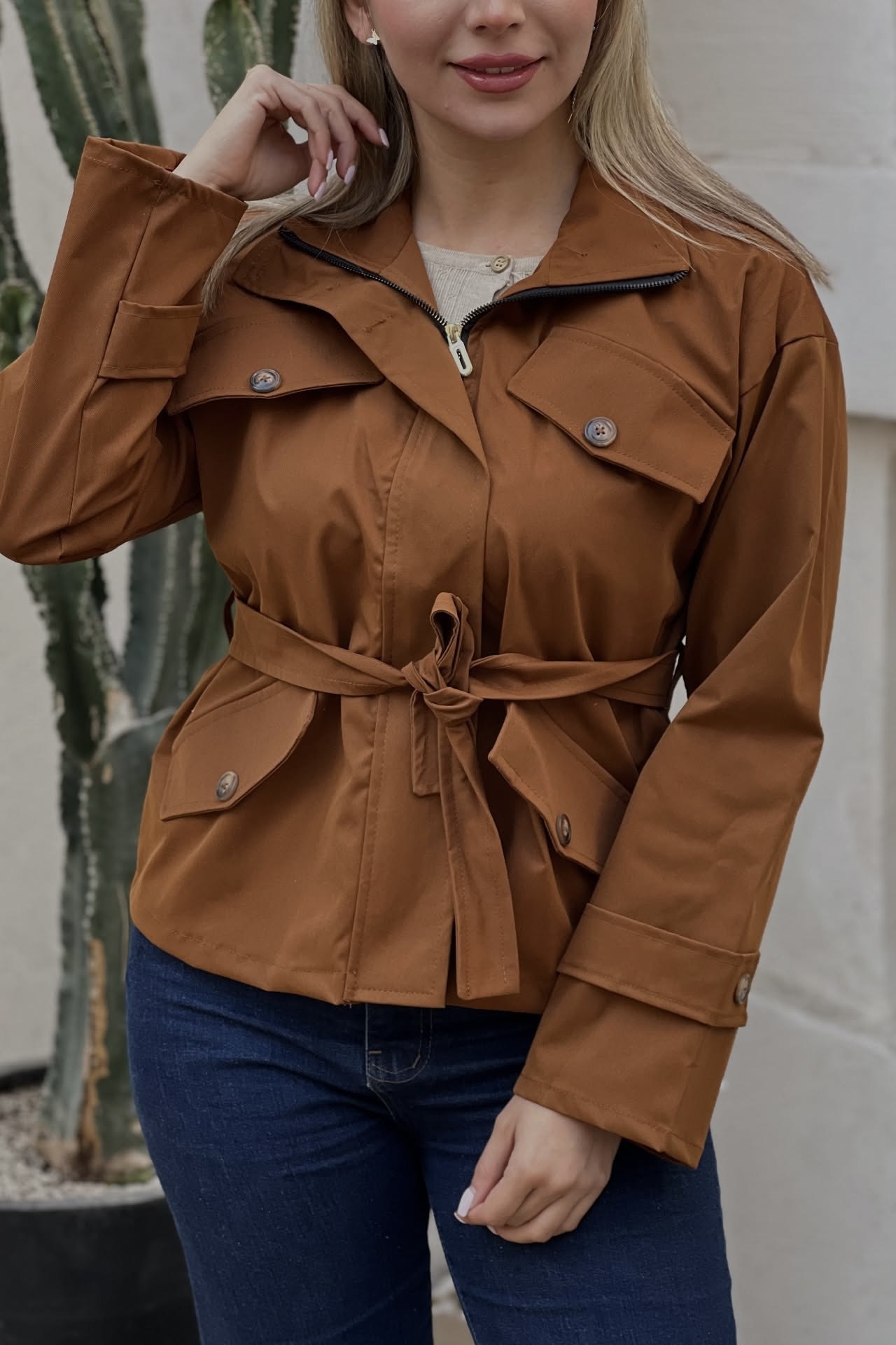 ترنج کت بارونی دکمه دار در ۴ رنگ